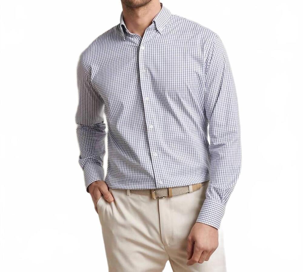 NEW PETER MILLAR casey performance twill sportshirt in navy